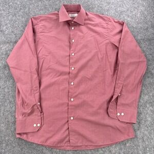 Eton Shirt Mens Large 41 16 Red Contemporary Long Sleeve Dress Button Up Cotton